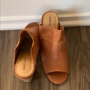 Never Worn - Leather open-toed heeled mules